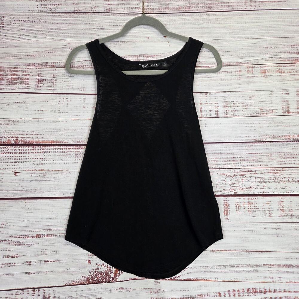 Athleta burnout Tank Top Black S Racerback Minimalist Neutral Basic Lightweight